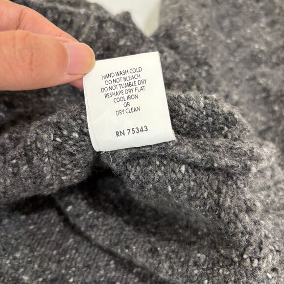 Luca Nobili Fisherman Sweater Men L Wool Blend Gray Shawl Cable Knit Grandpa - Picture 8 of 8